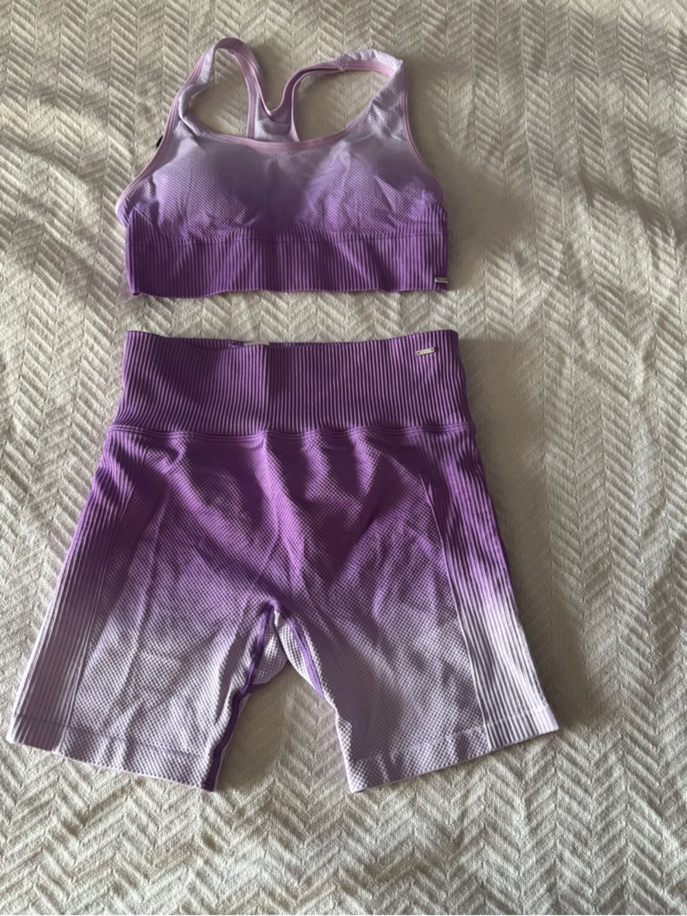 Active USA Lavender Ribbed Zip-Up Crop Jacket